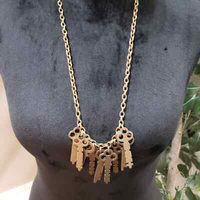 Vintage Women's Multiple Gold Tone Links Keys Necklace