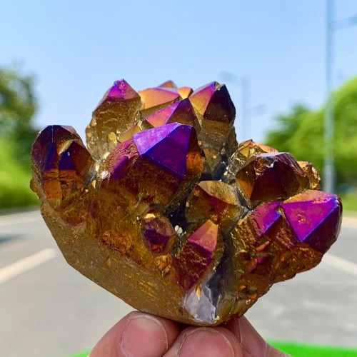 194G Angel Aura Quartz Titanium BismuthSiliconcluster Rainbow Crystals Stone - 第 13/21 張圖片