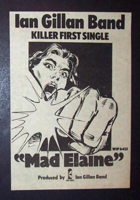 Ian Gillan Band Scarabus, Mad Elaine 1978 Small Poster Type Ad (Deep Purple)