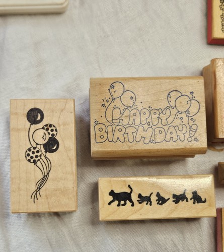 Rubber Stamps Inkpads embossing powder Lot Christmas Birthdays Crafts - Picture 6 of 12