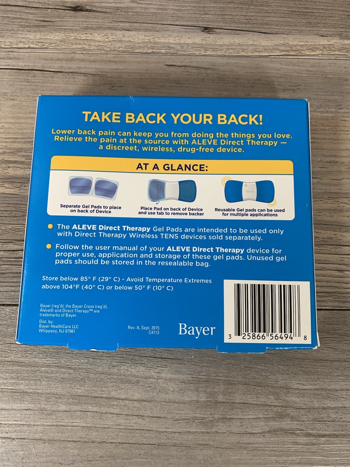 ALEVE Direct Therapy Refill Gel Pads (Exp. 02/2019) Contains 2 Pairs