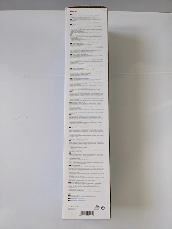 Hama Traveller Mini Pro Tripod 39.5-117cm Compact Camera Tripod 3-Way Ball Head - Image 3 of 4