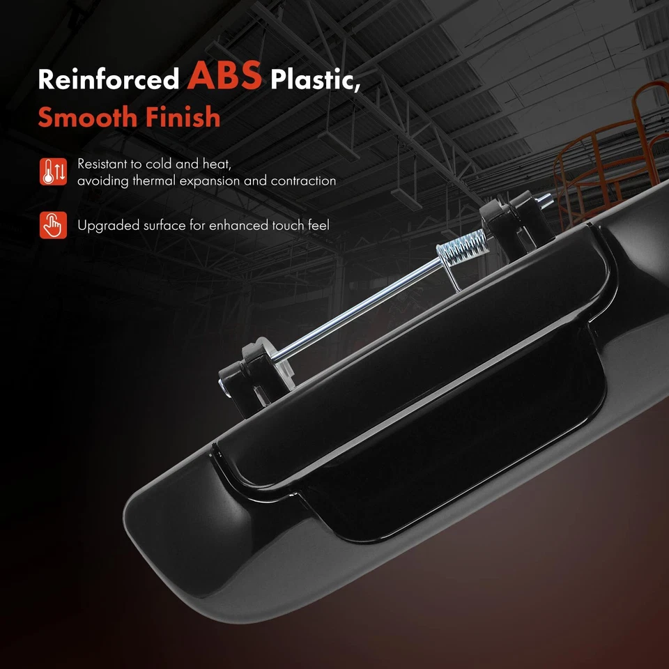 Puerta trasera negra mango liso para Dodge Ram 1500 02-08 Ram 2500 Ram 3500 03-09 Foto 3 de 4