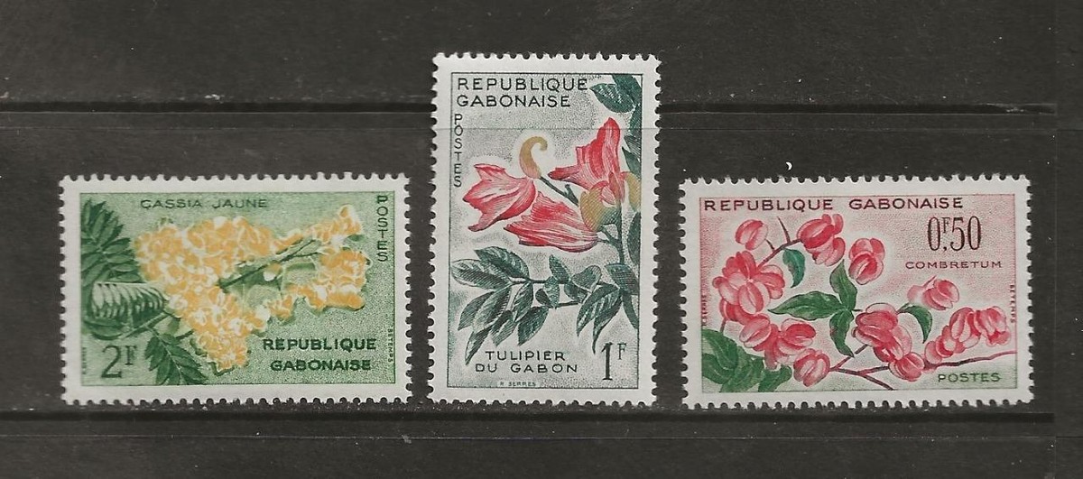 GABON - 1959 MNH FLOWERS - SCOTT 154-156 - G314 | eBay
