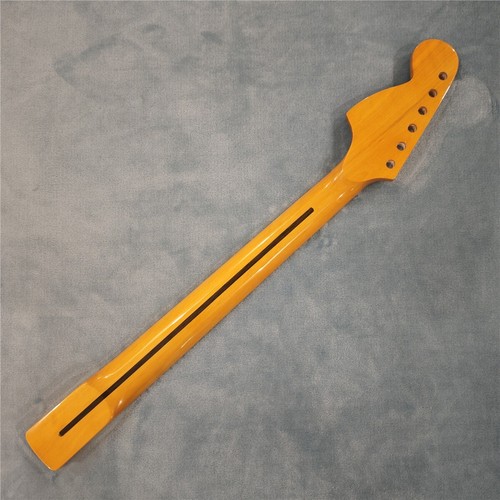 Full Scalloped Big Head Maple Electric Guitar Neck 22 Fret Yellow Glossy - Picture 6 of 10