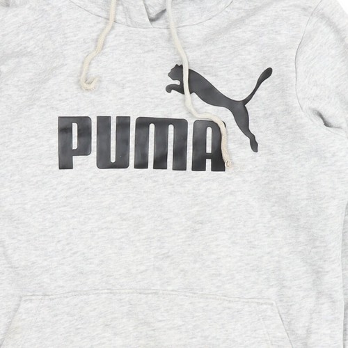 Puma Boys Grey Logo Hoodie 2XS Pullover - Picture 9 of 12