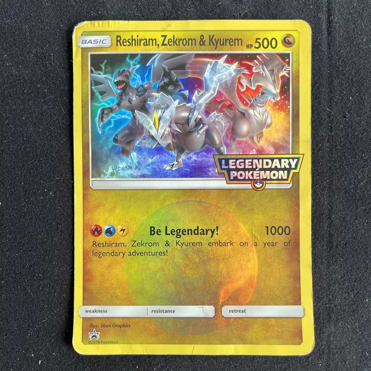 JUMBO LEGENDARY POKEMON Reshiram Zekrom & Kyurem OVERSIZED Promo Card 2018