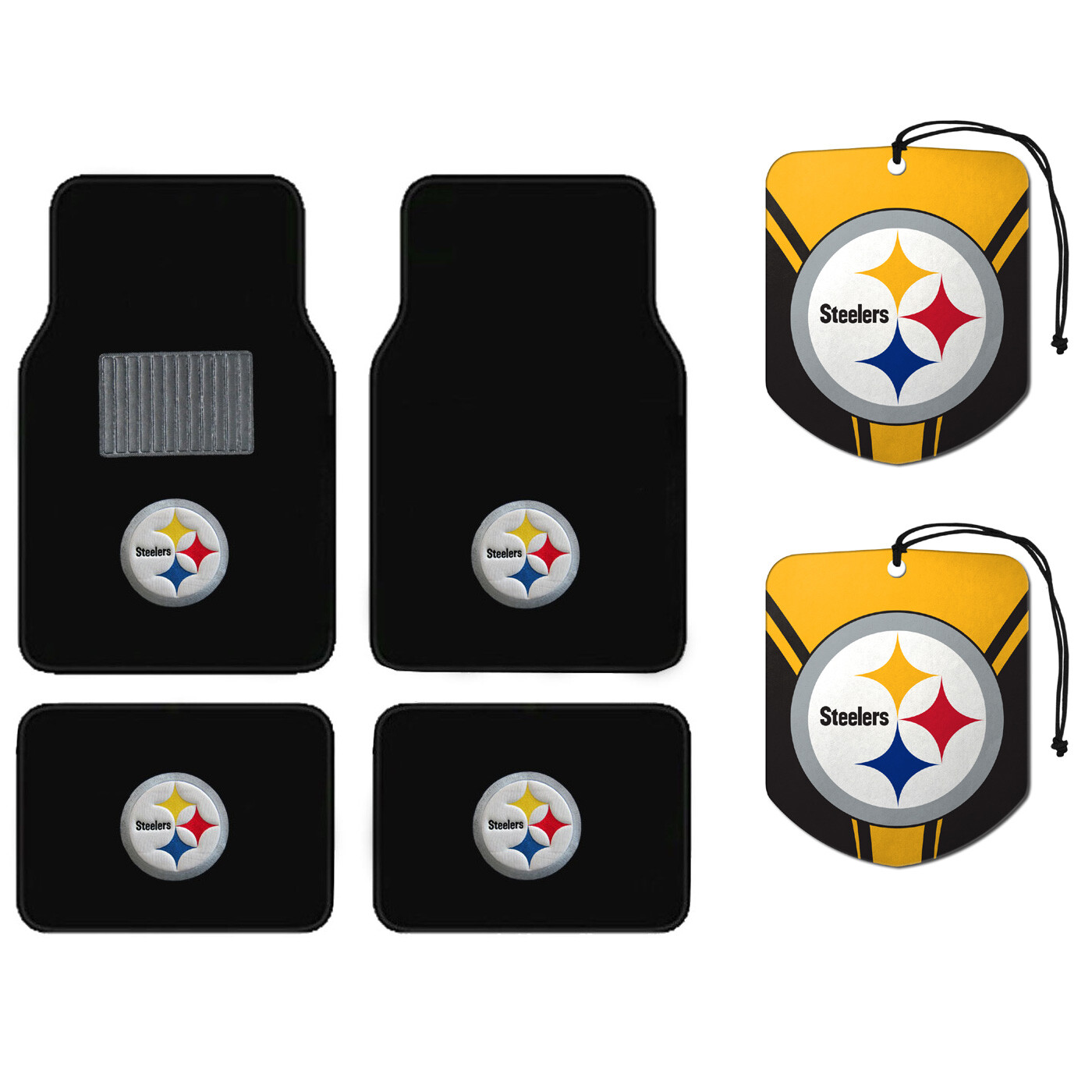 NFL Pittsburgh Steelers Car Truck Carpet Floor Mats & Hanging Air