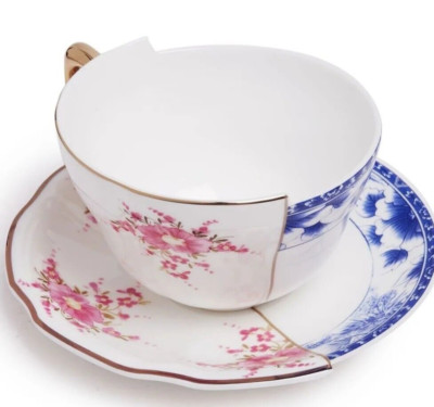 Elegant Seletti Hybrid Zenobia Teacup with Saucer
