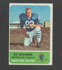1962 Fleer Football Card #55 Ed Hussman-Houston Oilers Ex Mint Card