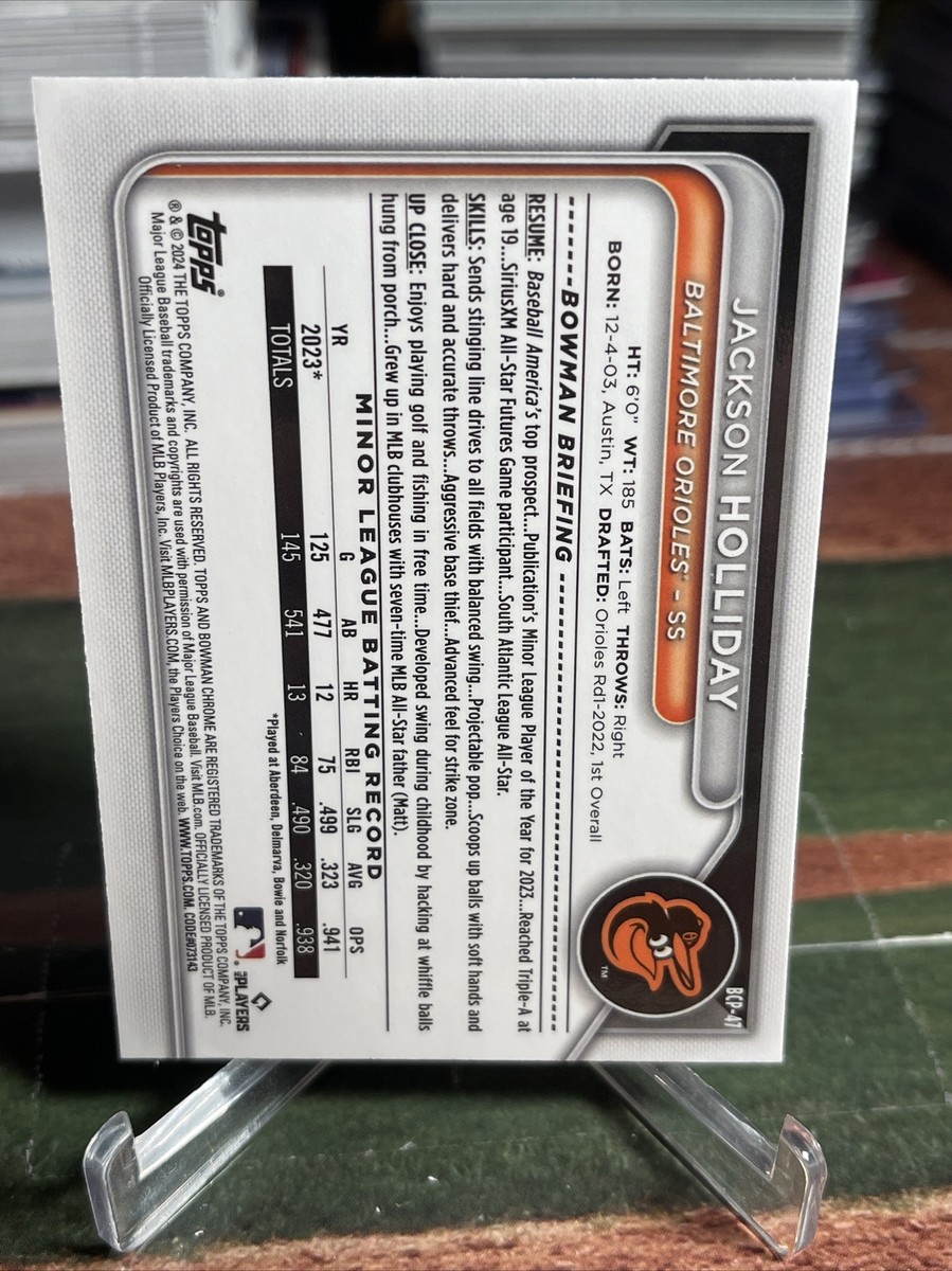 2024 Bowman Chrome #BCP-47 Jackson Holliday Baltimore