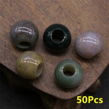 50Pcs 12mm Natural Indian Agate Large Hole Spacer Loose Beads Hole 5mm HT725