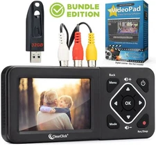 ClearClick Video to Digital Converter 2.0 Second Gen VHS Camcorder Tapes Bundle