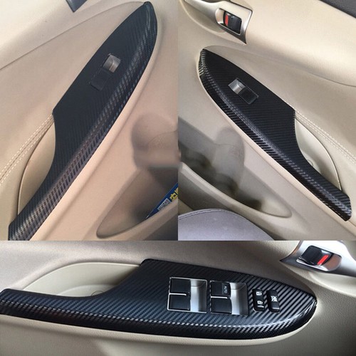 Juego completo de adornos adhesivos de fibra de carbono para interior de coche para Toyota Corolla 2007-2013 - Imagen 6 de 11