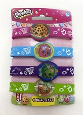 Shopkins RUBBER STRETCH BRACELETS  4 Count  Birthday Party Fun Prize Favor