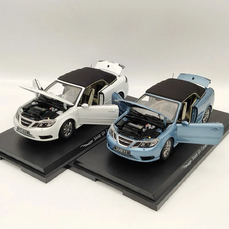 Original 1:18 SAAB 93 9-3 Convertible Sport Car Diecast Models White/Blue - Image 2 of 4