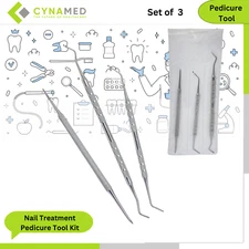 Cynamed Surgical Safe Nail Treatment Pedicure Tool Kit Nail Cleaner Tools 3 pcs