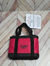 Trader Joe's Black Trim Micro Tote With Grocery Bag 2 In 1 Mini Ltd Edition NWT