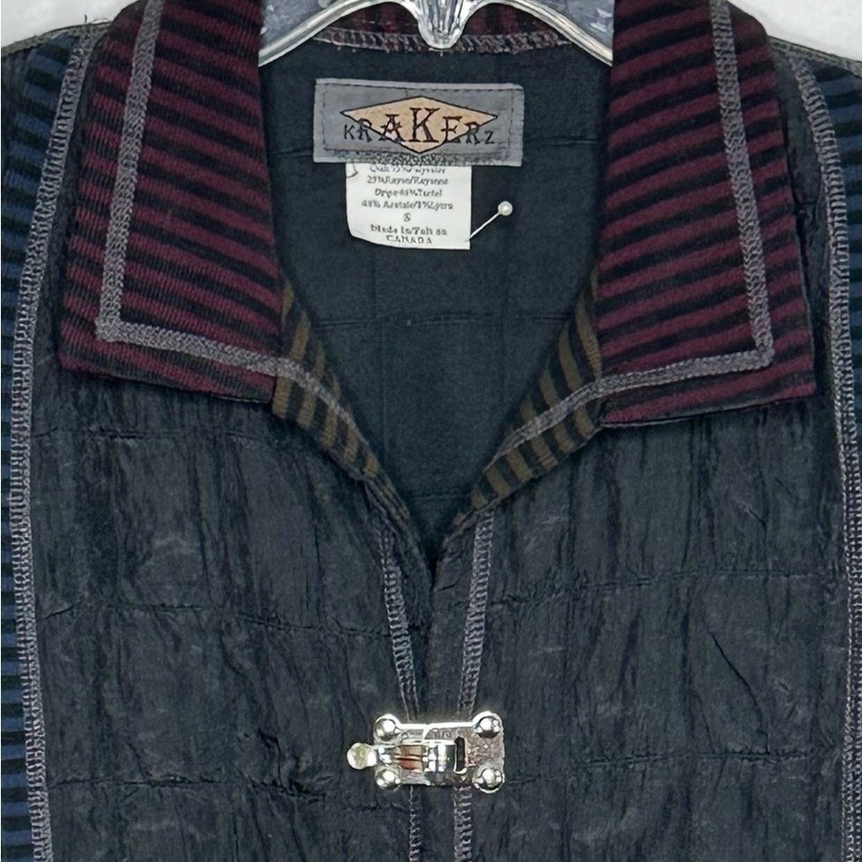 k Raker z Jacket Cropped Crinkle FabricMetal Hook & Bar Clasps Avant ...