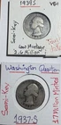 1937-S & 1939S Washington Silver Quarter Look VG+ Semi-Key Tough Dates