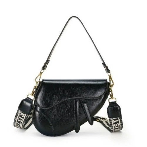 New Women Leather Shoulder Bags Underarm Bag Saddle Shape Pendant Crossbody Bag - Bild 39 von 51
