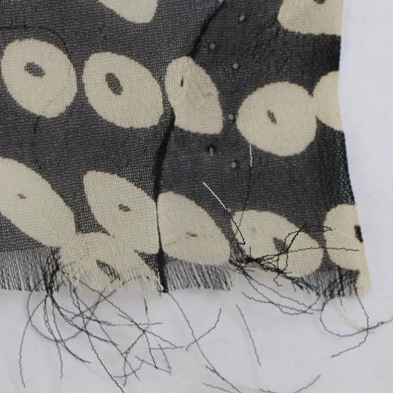 Black and Beige Spotted Chiffon Fabric 44" x 3+ yards - Image 4 of 4