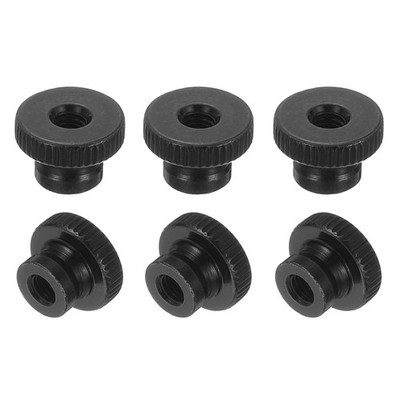 6Pcs Knurled Thumb Nuts, M5x10mm Carbon Steel Nut Iron Round Knobs Black