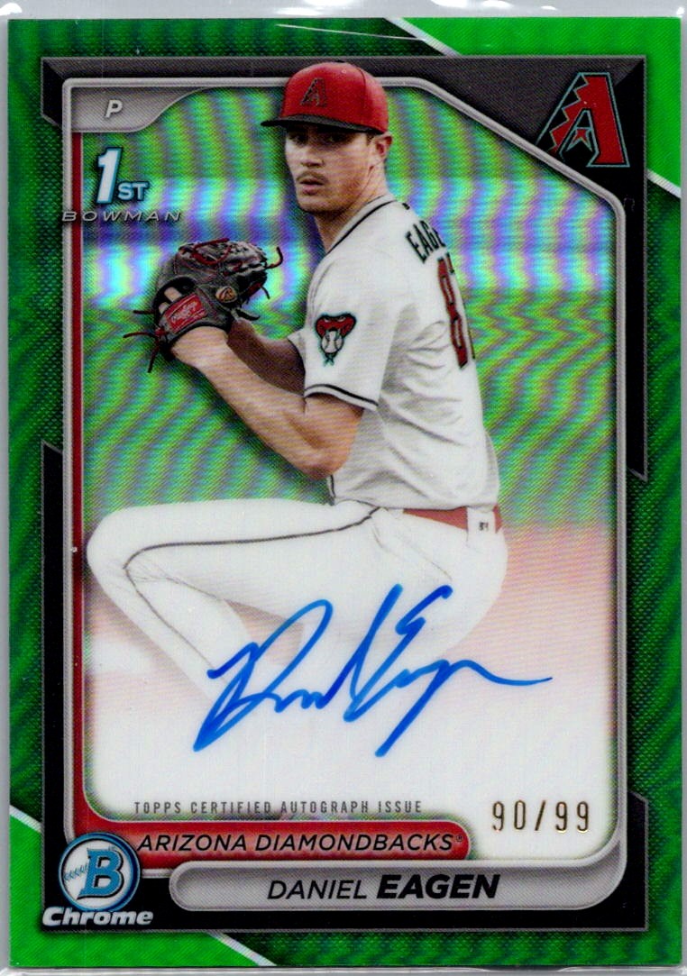 2024 Bowman Draft Daniel Eagen Chrome Auto Green Refractor /99 Arizona #CPA-DE