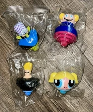 Cartoon Network Spin Tops Johnny Bravo Mojo Jojo Dee Dee Bubbles Battle Tops