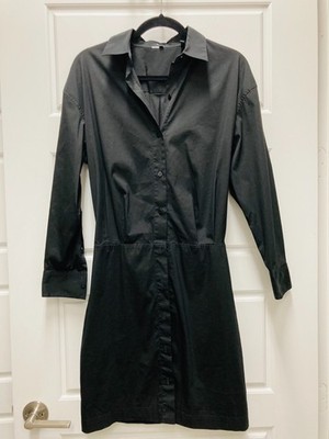 Theory Black Cerisina Button-Front Shirt Dress, Size 4 - NEW W/O TAGS