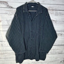 Vintage Polo Ralph Lauren Blue Green Plaid Pajama Top Flannel Shirt Men s L/XL