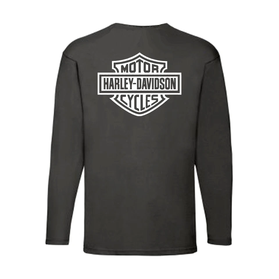 Harley Davidson, t-shirt à manches longues pour hommes, graphite clair, 100 %... - Photo 2/2