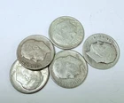 ROOSEVELT SILVER DIMES LOT OF 5 - 90% SILVER FREE SHIPPING #8278