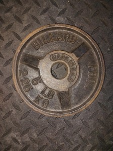 Vintage Billard Barbell USA 5 lb Standard Weights Cast Iron 