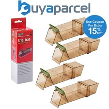 x4 Pest-Stop Trip-Trap Humane Mouse Trap Easy Small Rodent Trap PSTTB PRCPSTTB