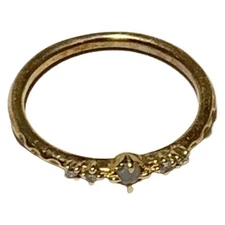 Nojess Ring Size 3 K10Yg Diamond Multi 4P Diamond 0.02 Carat Diamond Pinky KTI29