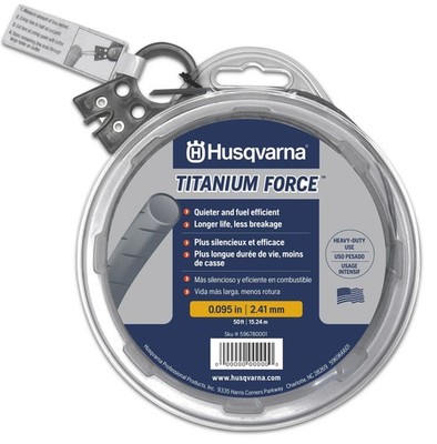 Husqvarna .095-Inch 50ft spool Titanium Force Trimmer Line - 596780001