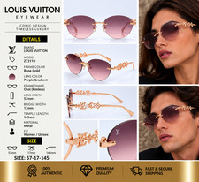 Louis Vuitton Z7311U Rimless Sunglasses Rose Gold Purple 57-17-145 With New Case