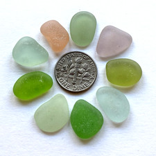 Surf Tumbled Sea Glass   Jewelry Quality   9 Med/Small Pieces Naturally Recycled