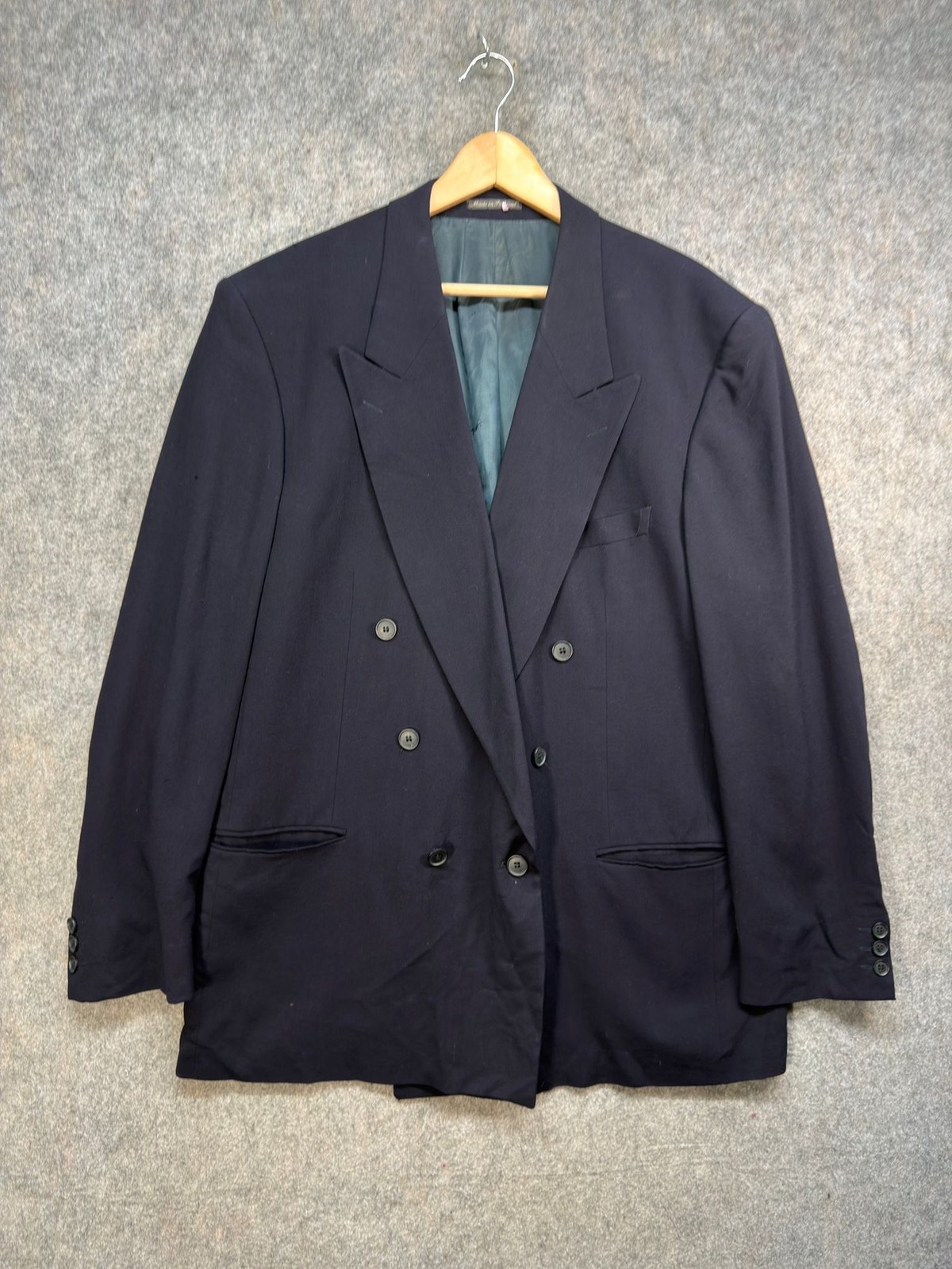 Yves Saint Laurent Blazer Mens Size Large Navy New Wool Double Breasted YSL