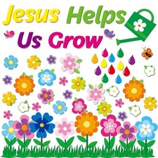 Spring Jesus Bulletin Board Decoration Set - Borders  Cutouts for Classroom/VBS