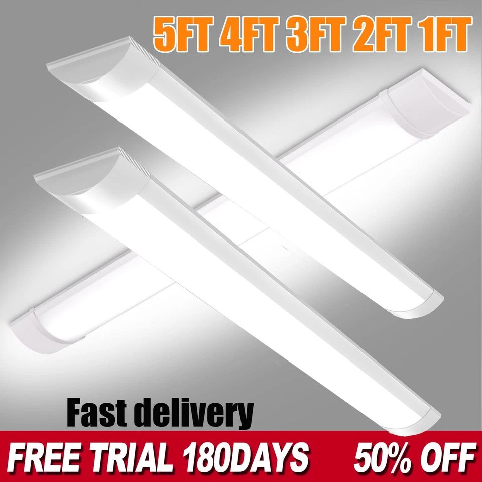 LED Strip Light 3FT 4FT 5FT Batten Tube Light Garage Ceiling Lamp Office Shop UK - Image 2 of 4