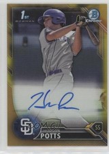 2016 Bowman Draft Chrome Pick Gold Refractor 3/50 Hudson Potts #CDA-HS Auto 7c5