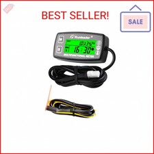 Runleader Digital Tach Hour Meter,Engine Heat Sink Temperature Gauge,Alert RPM 