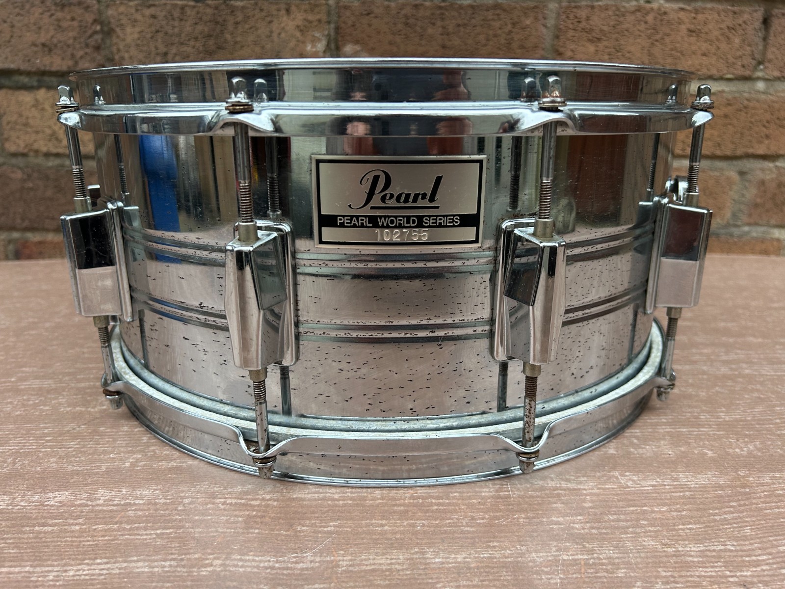 Vintage Pearl World 14'' x 6.5'' Chrome over Steel Snare Drum 10-Lugs photo 1