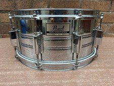 Tamburo rullante vintage Pearl World 14'' x 6,5'' cromato su acciaio 10 anse