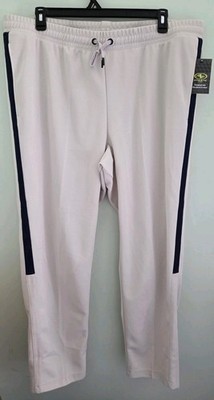 Athletic Works Men's 2XL 44-46 Tricot Track Pants BEIGE / NAVY