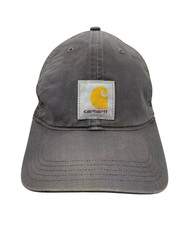 Carhartt Mens Gray Adjustable Trucker Hat Cap Mesh Back Patch Logo Workwear