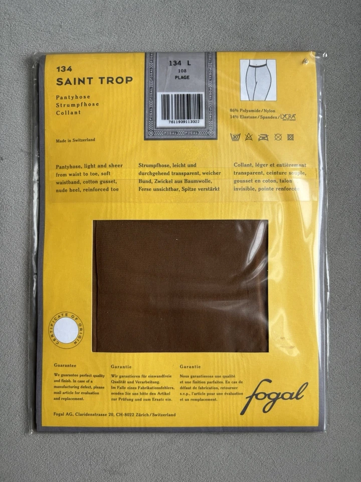 Pantimedias Fogal Saint Trop Plage 134 Talla L Ligeras y Transparentes Foto 3 de 4