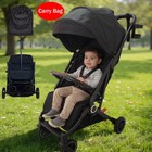 Black Lightweight Foldable Baby Stroller Toddler Pram Newborn Large Storage